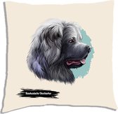 Sierkussen - Caucasian Shepherd Dog - Wit - 50 Cm X 4.5 Cm