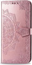 Bloem roze agenda book case hoesje Xiaomi Mi 10 Lite