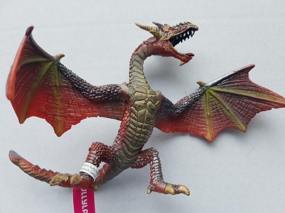 nouveau Bullyland dragon rouge solide Jouet en plastique magie mythe Fantasy Fire Bird 