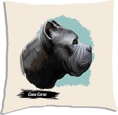 Sierkussen - Cane Corso - Wit - 45 Cm X 4.5 Cm