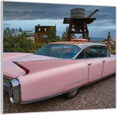 Acrylglas –Roze Auto– 100x100 (Met ophang)