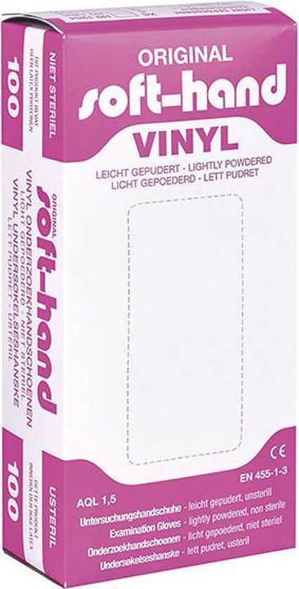 Handschoenen Wegwerp Vinyl - latex Free-Gloves powder free disposablos Latex Free Wit - Maat M - 100 stuks - soft