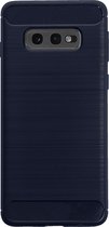 BMAX Carbon soft case hoesje geschikt voor Samsung Galaxy S10e / Soft cover / Telefoonhoesje / Beschermhoesje / Telefoonbescherming - Blauw