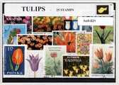 Tulpen – Luxe postzegel pakket (A6 formaat) : collectie van 25 verschillende postzegels van tulpen – kan als ansichtkaart in een A6 envelop, authentiek cadeau, kado tip, geschenk, kaart, bloem, bloemen, holland, souvenir, typisch, nederland, tulp