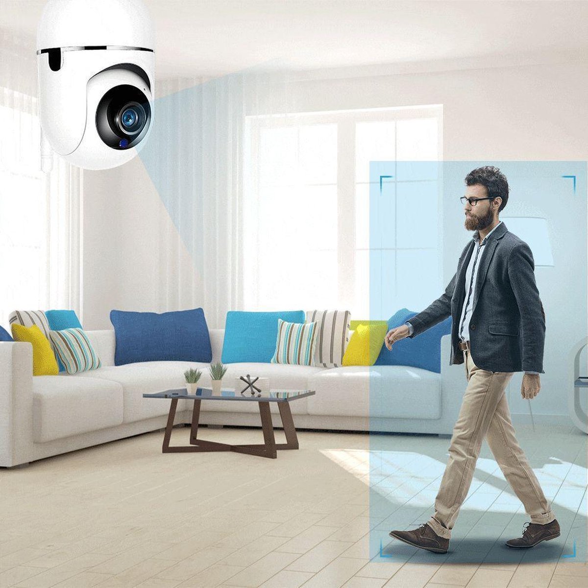 Draadloze Beveiligingscamera Wit voor in huis camping garage tuin  slaapkamer woonkamer | bol.com