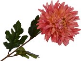 Silk-ka Kunstbloem-Zijden Bloem-Chrysant Steel Zijde Perzik 62 cm Voordeelaanbod per 2 stuks