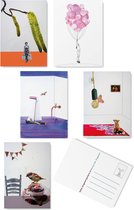 Collage Kunst Wenskaarten Set -5 stuks - Blanco - Ansichtkaarten - Kaartje sturen - De originele illustraties zijn handgemaakt door Angela