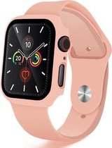 Siliconen Bandje + Case - Apple Watch - Series 4/5 - 44MM - Roze - Pink