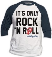 Rolling Stones Raglan top -M- Only Rock 'N Roll Wit/Blauw