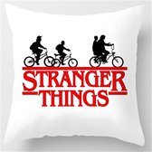 Kussenhoes Stranger Things Wit met Logo en fietsen (500049)