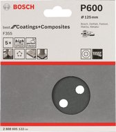Bosch - 5-delige schuurbladenset 125 mm, 600