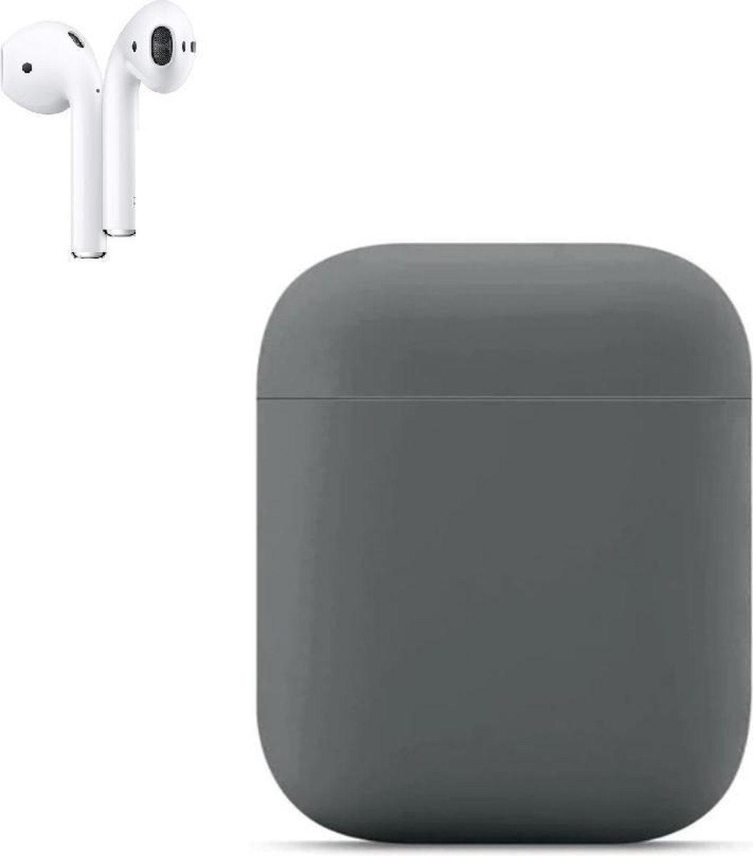 Apple AirPods Siliconen Hoesje | Grijs | Bescherm Hoesje | Case Apple AirPods 1 en 2