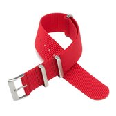 Chibuntu® - Nepal Rode Nato Strap - Nato Strap collectie - Mannen - Horlogebanden - 20mm bandbreedte