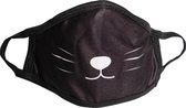 "Cat whisker" Kindermondkapje | Maat S (kids t/m 8 jaar)  | Wasbaar | Katoen | Niet-Medisch | Herbruikbaar | Vrolijk Kat Dier