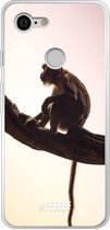 Google Pixel 3 Hoesje Transparant TPU Case - Macaque #ffffff