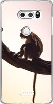 LG V30 (2017) Hoesje Transparant TPU Case - Macaque #ffffff