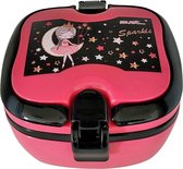 Must Broodtrommel Princess Meisjes 18 X 15 Cm Roze/zwart