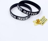 ''Black Lives Matter'' Siliconen Armband + Metalen Broche⎮BLM⎮Stop Racisme
