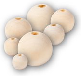 MENGFA® Houten Hobby Kralen 25 mm - 100 Stuks Blank Hout - Knutselen - Maak Hippe Armbandjes tot Leuke Items voor In Huis - Verschillende Maten 12 / 14 / 16 / 18 / 20 / 22 / 25 mm