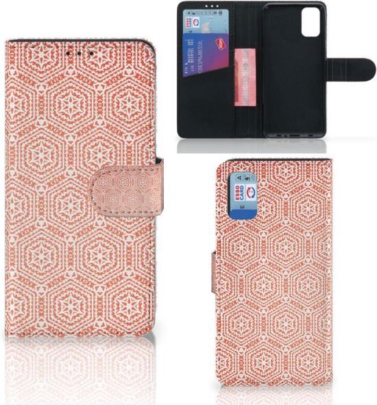 Mobiel Hoesje Geschikt voor Samsung Galaxy A41 Smartphone Hoesje Pattern Orange