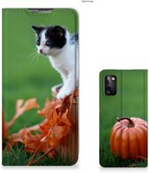 Hoesje Geschikt voor Samsung Galaxy A41 Flip Case Kitten