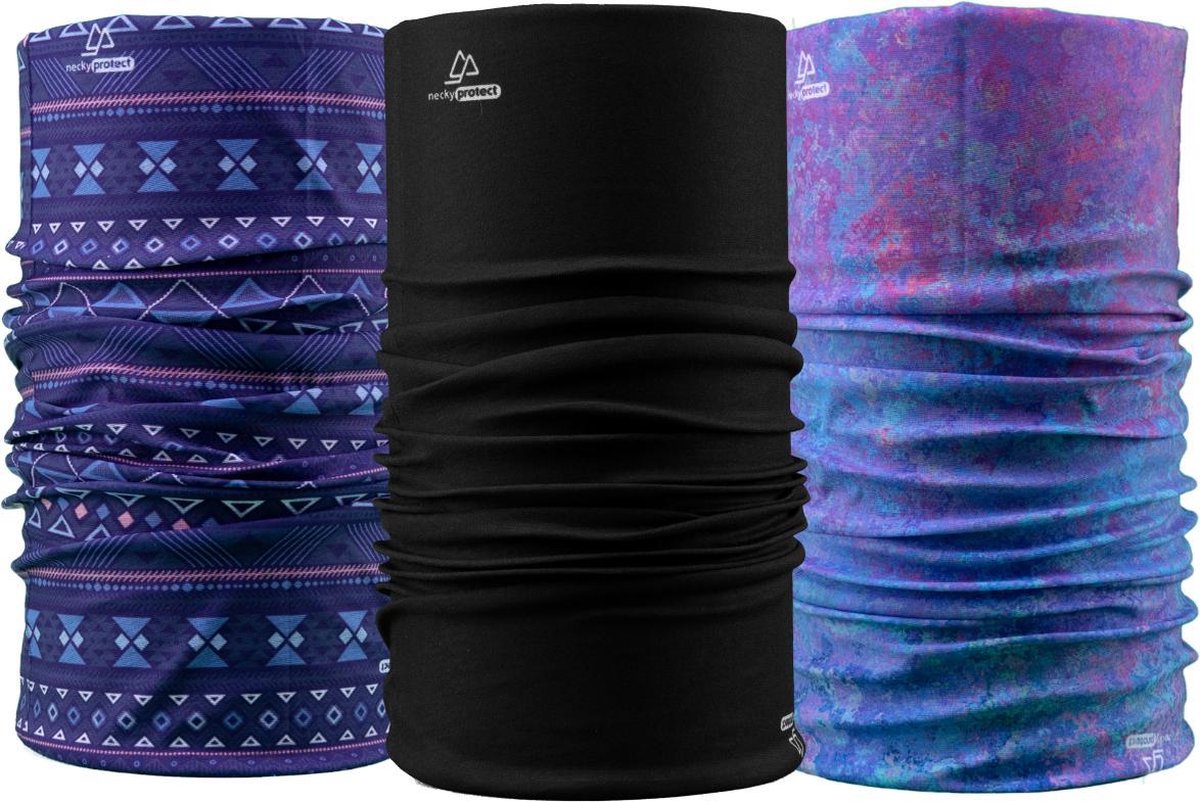 Necky Protect 3-pack Nekwarmer - Sjaal - Bandana - Fiets - Sport - Wintersport - Heren - Dames