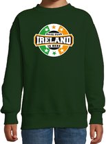 Have fear Ireland is here / Ierland supporter sweater groen voor kids 7-8 jaar (122/128)