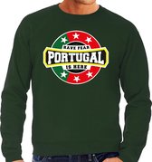 Have fear Portugal is here / Portugal supporter sweater groen voor heren L