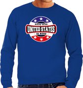 Have fear United States is here / Amerika supporter sweater blauw voor heren S