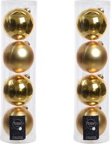 8x Gouden glazen kerstballen 10 cm - Mat/matte - Kerstboomversiering goud