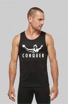 Tank top - arnold Schwarzenegger - conquer - large - fitness - bodybuilding