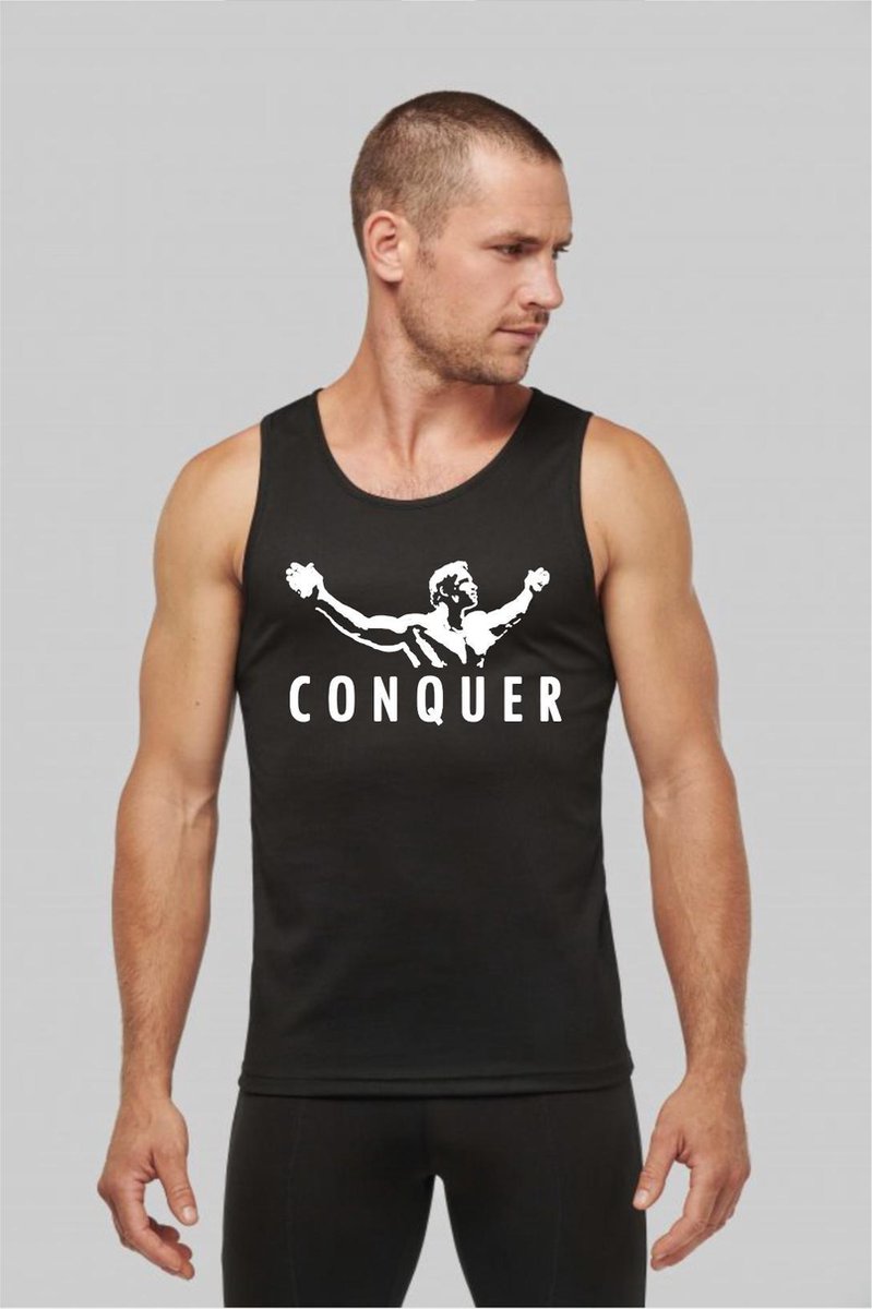 Tank top - arnold Schwarzenegger - conquer - large - fitness - bodybuilding  | bol.com
