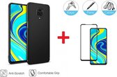 2-In-1 Screenprotector Hoesje  Bescherming Protector Set Voor Xiaomi Redmi Note 9S - Full Cover 3D Edge Tempered Glass Screen Protector Met Siliconen Back Bescherm Hoes Cover Case - Doorzicht