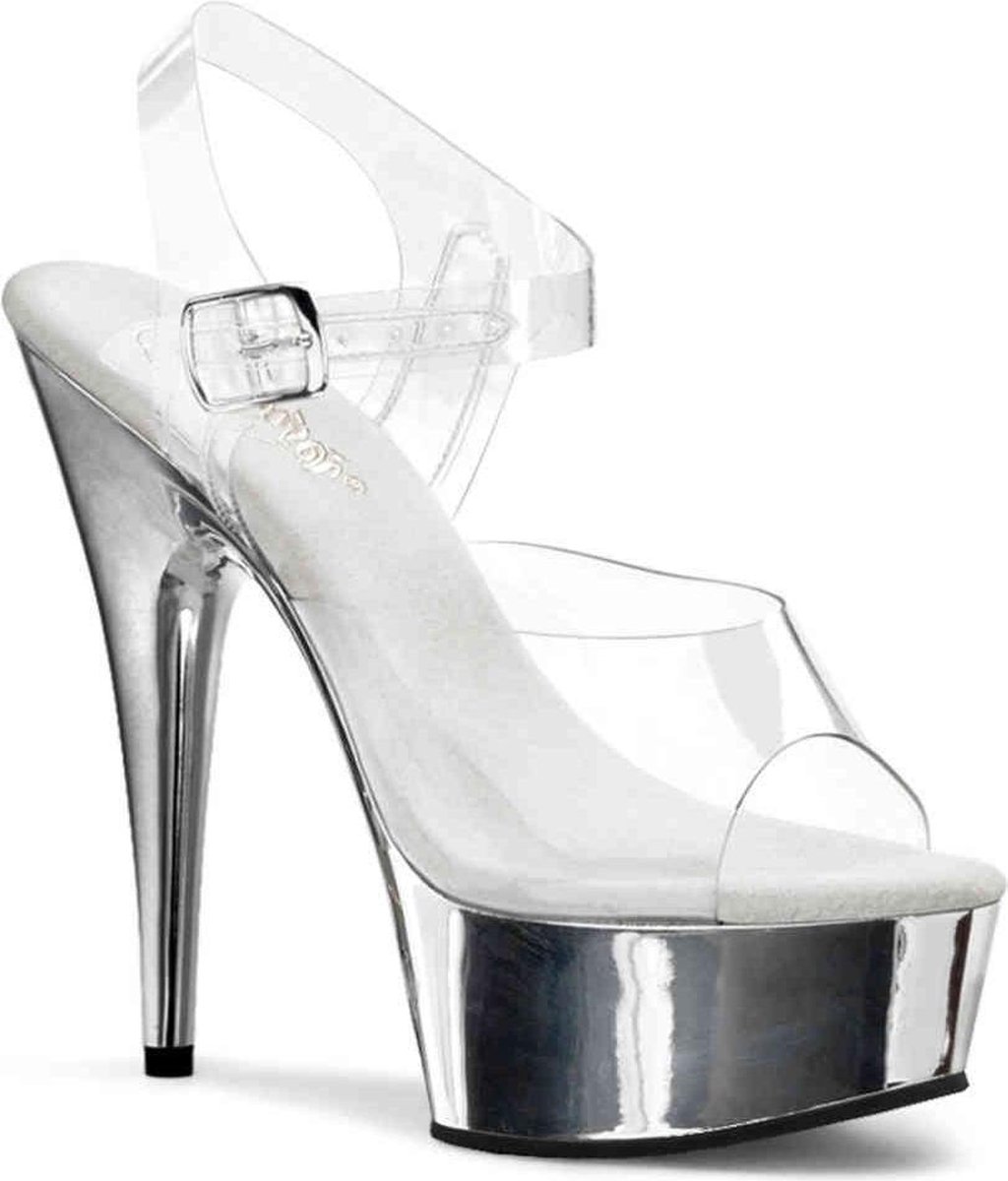 Pleaser - DELIGHT608 Sandaal met enkelband - US 7 - 37 Shoes - Zwart