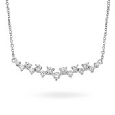 Silver Rose -CH2143W-Ketting-925 Zilver gerodineerd -Cubic Zirkonia-40 cm+ verlengstuk