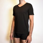 Giuliano - Heren Ondershirt Met V Hals - Maat XL - Zwart