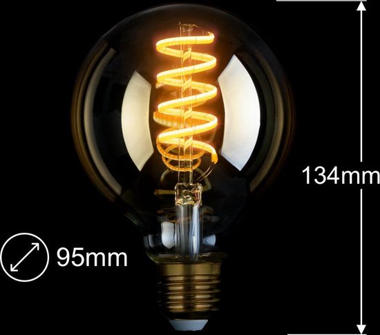 bol com zigbee spiraal filament led lamp 95mm instelbaar 1800k tot 4000k vervangt 40w