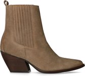 Manfield - Dames - Taupe suède western boots - Maat 38