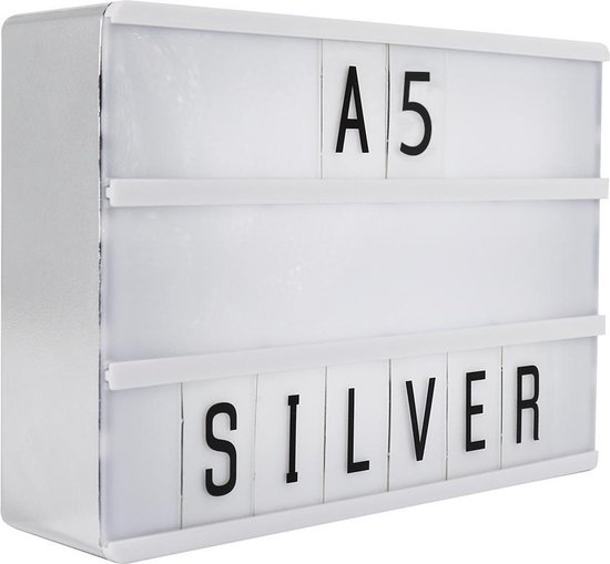 Lightbox A5 Zilver met 100 Letters Cijfers en Symbolen