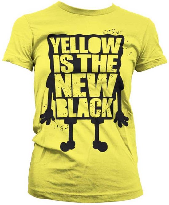 SpongeBob SquarePants Dames Tshirt -S- Yellow Is The New Black Geel