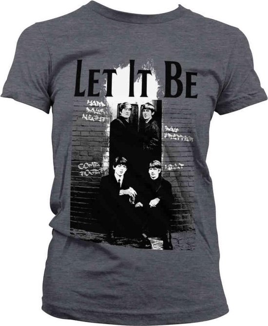 The Beatles Dames Tshirt -M- Let It Be Grijs