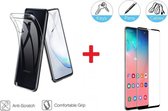 2-In-1 Screenprotector Hoesje  Bescherming Protector Set Geschikt Voor Samsung Galaxy Note 10 Lite  - Full Cover 3D Tempered Glass Screen Protector Siliconen Back Bescherm Hoes Cov