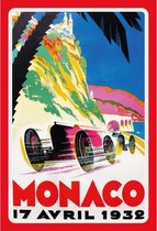 Wandbord - Monaco 17 April 1932 - formula 1