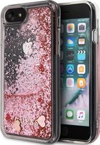 Guess Red Hearts Glitter Back Case - Geschikt voor Apple iPhone 7/8/SE (2020) - Roze