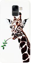 ADEL Siliconen Back Cover Softcase Hoesje Geschikt voor Samsung Galaxy A8 Plus (2018) - Giraffe