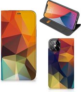 Smartphone Hoesje iPhone 12 Pro Max Leuk Book Case Polygon Color