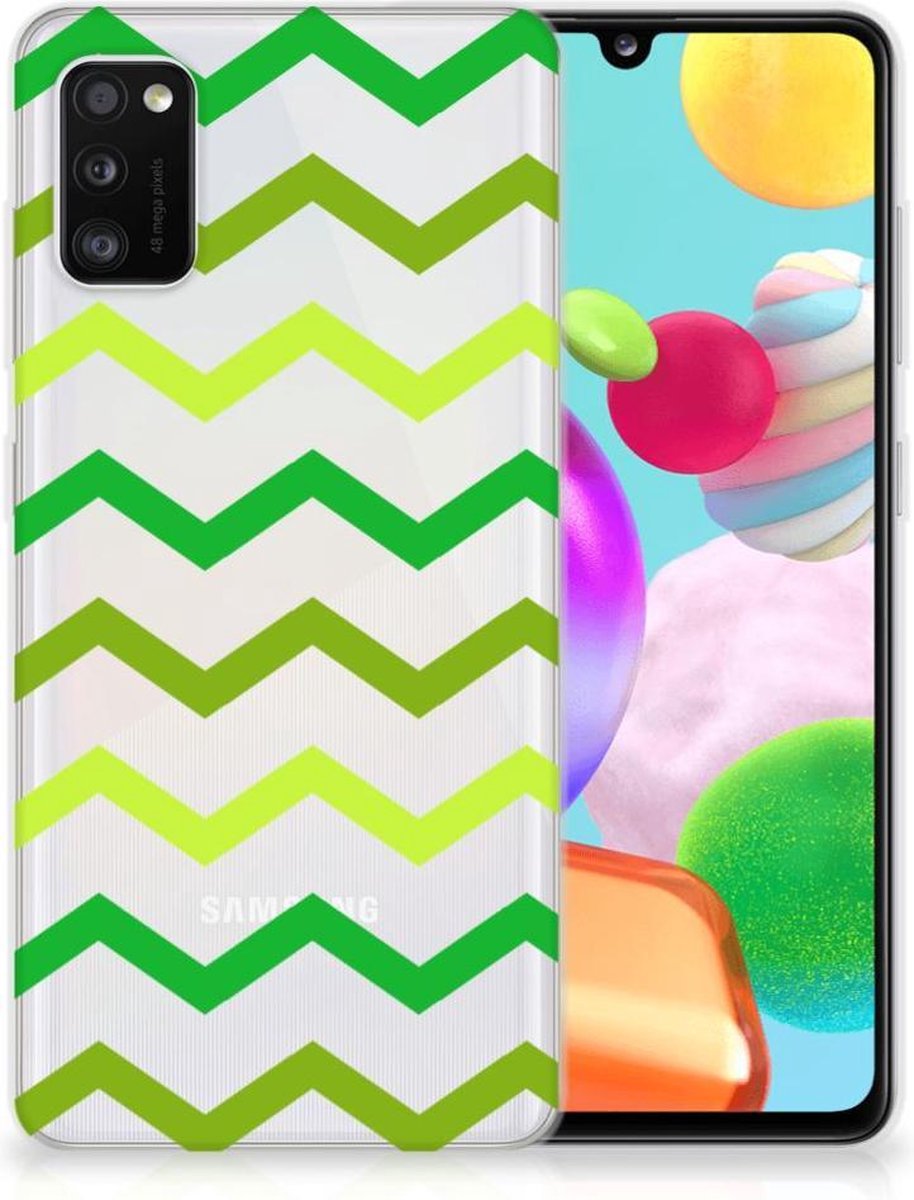 Samsung Galaxy A41 TPU bumper Zigzag Groen