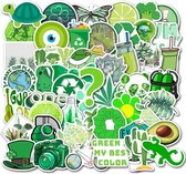 50 VSCO stickers voor meiden - Groen thema - Teksten, Bloemen, natuur, dieren etc