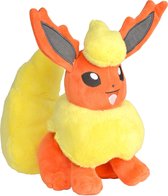 Pokemon Flareon Pluche Knuffel 22 cm + Charizard Sticker! | Pokémon Peluche Plush Toy | Speelgoed knuffelpop knuffel dier voor kinderen | Wicked Cool Toys Merchandise | Eevee Umbre