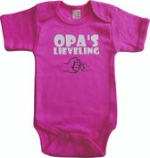 Roze romper met "Opa's lieveling" - maat 68 - grootvader, babyshower, zwanger, cadeautje, kraamcadeau, grappig, geschenk, baby, tekst